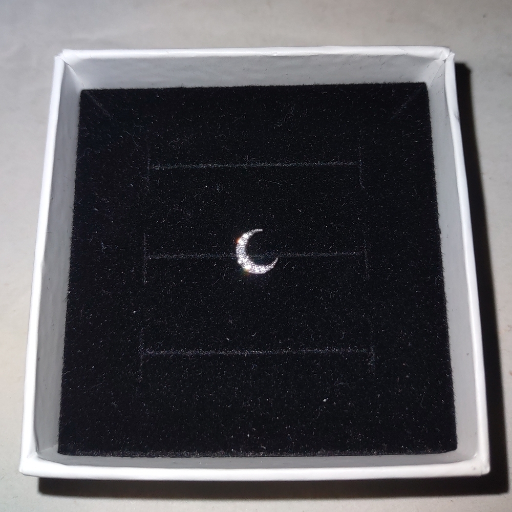 Crescent Moon Flat back Earring